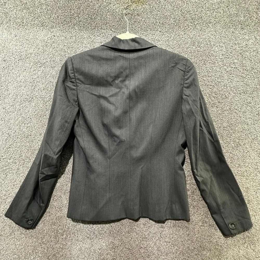 Ann Taylor Blazer Jacket Women 6 Gray Single Button Business Career Notch‎ Lapel - Picture 2 of 11
